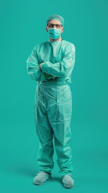 A Surgeon in Full Protective Gear