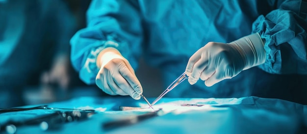 Photo surgeon operating in operating room