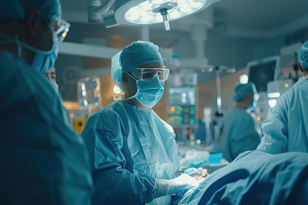 Surgeon Performing a Surgical Procedure in an Operating Room