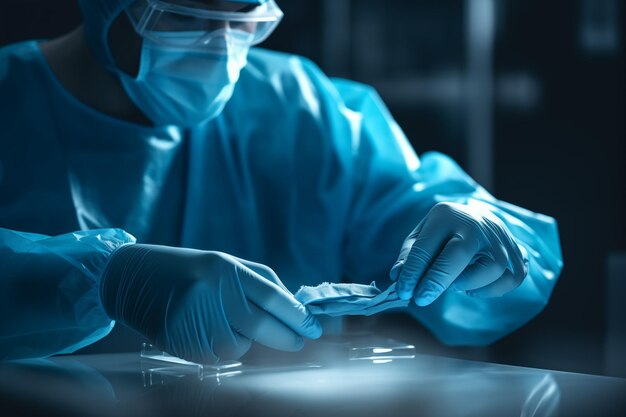 Surgeon working in the operating room Medical and healthcare concept