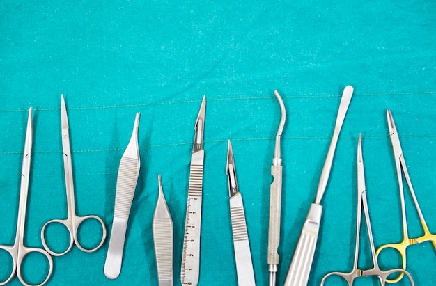 surgical instruments in operating room