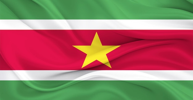 Photo surinam flag flying in the wind