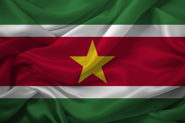 Photo suriname flag waving