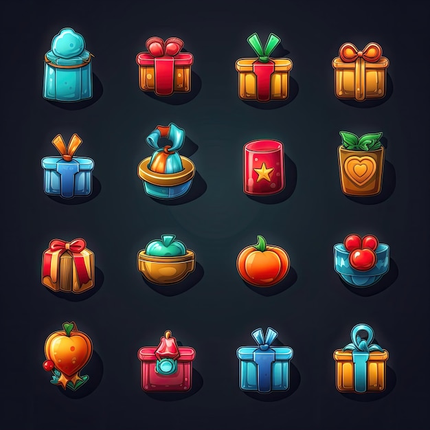 surprise gift box game ai generated prize celebration design icon ribbon decoration surprise gift box game illustration