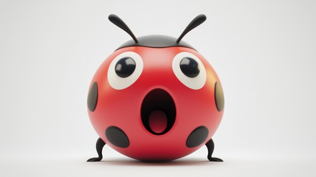 Photo surprised ladybug cartoon