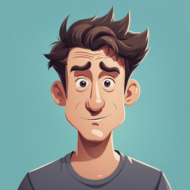 Surprised Man Looking At Camera Vector Illustration In Cartoon Style