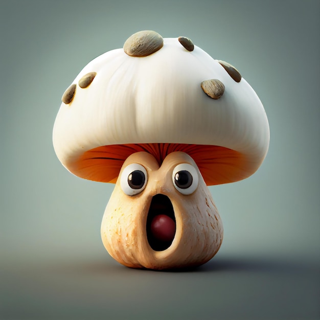 Surprised mushroom cartoon character