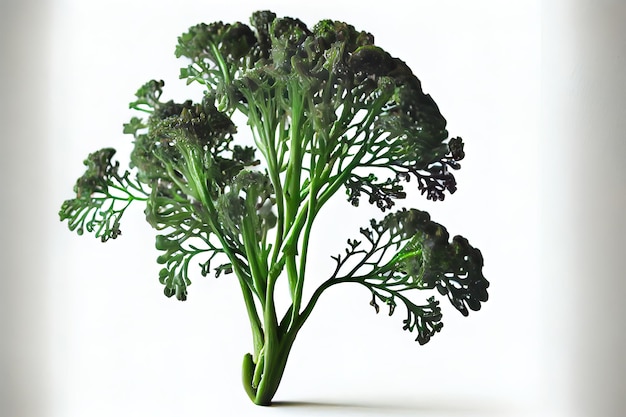 Surprising One natural Broccolini with white background