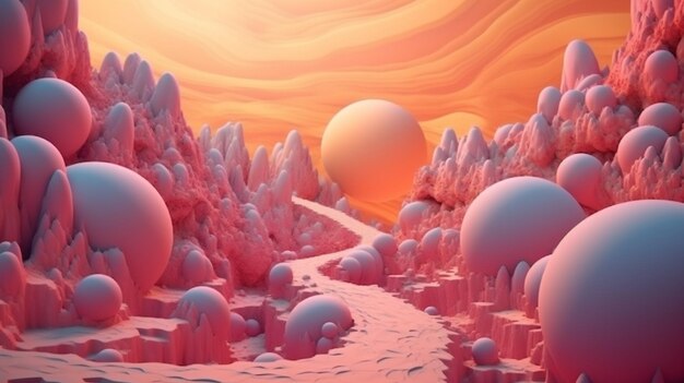 Photo surreal 3d render abstract background wallpaper aigenerated concept