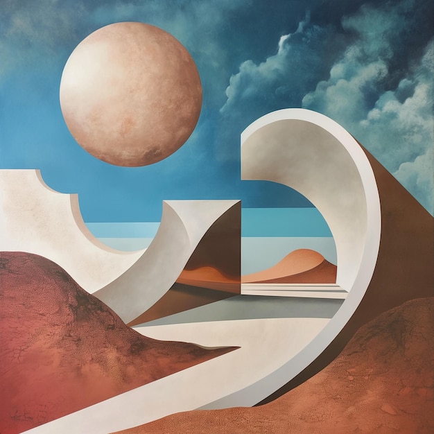 Surreal background design using geometric shapes psychedelic culture