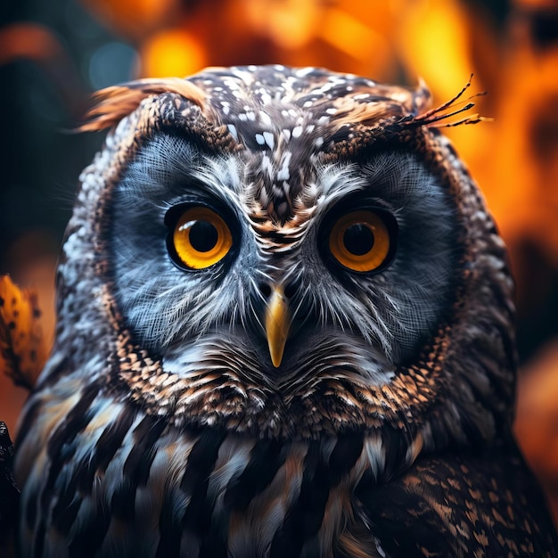 Surreal Barred Owl Closeup Fashion Photography