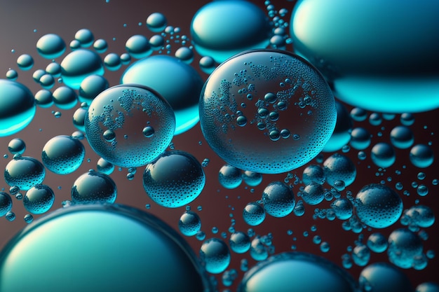 Surreal bubbles blue background