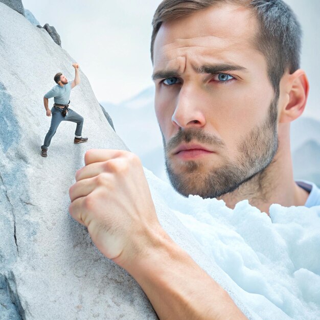 Surreal Climbers Depicting Inner Struggles and Personal Challenges