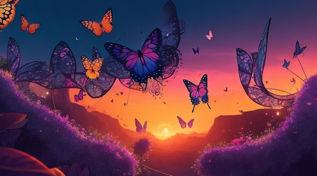 Surreal Dreamscapes Carried by Butterflies