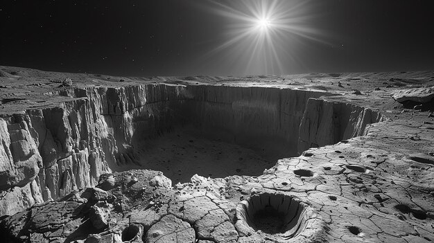 Surreal Lunarlike Landscape with Rocky Terrain