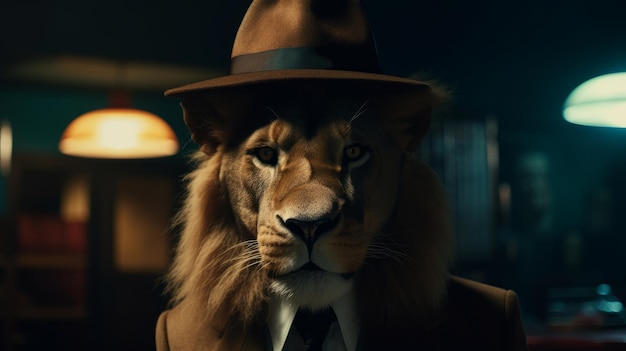 Surreal Mafia Lion Captured With 55mm Lens In 8k