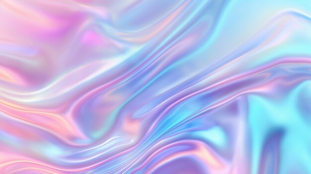 Surreal Pastel Holographic Liquid Waves Generative AI