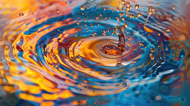 Surreal spectrum of oil swirling in water