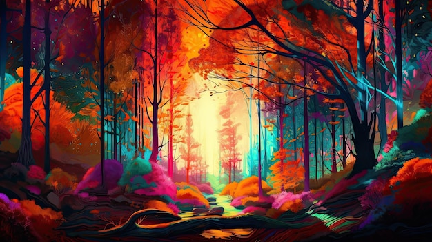 Surreal Woods in Vibrant Colors