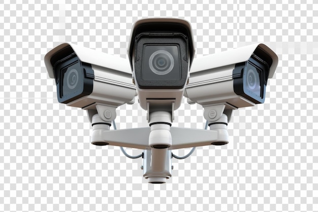 Surveillance Cameras Isolated In Transparent Background