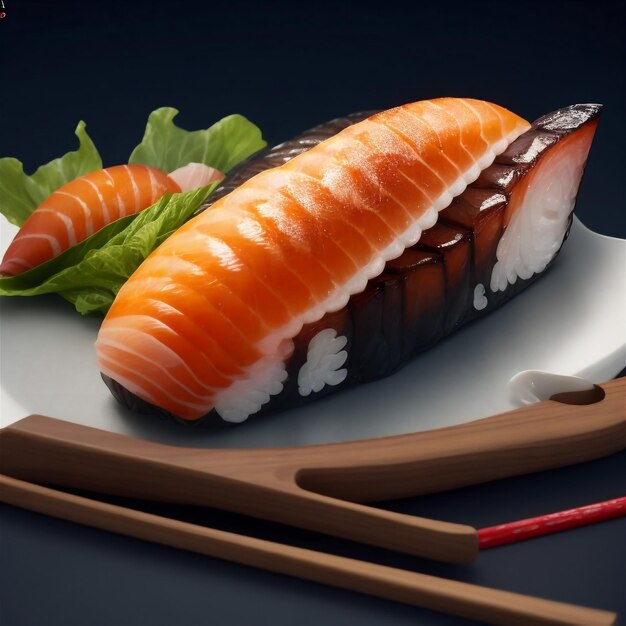 Sushi illustration close up of sashimi sushi set