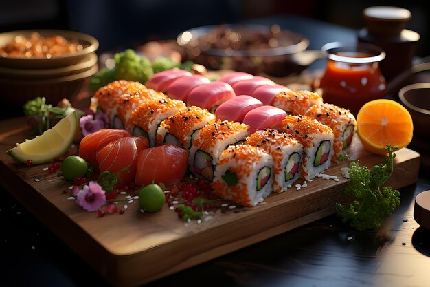 sushi on plate