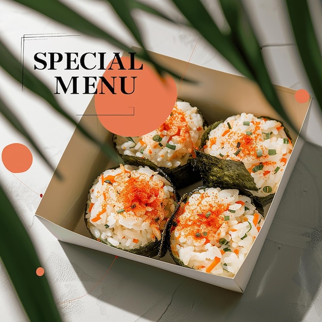 Photo sushi restaurant instagram post template