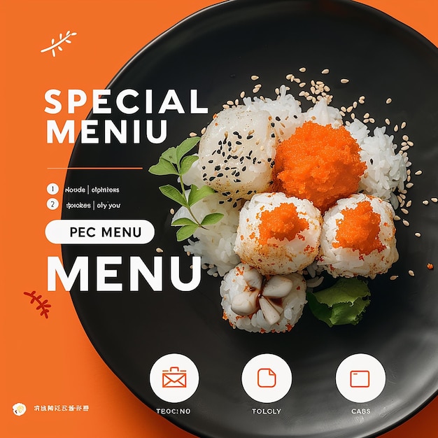 Sushi restaurant instagram post template