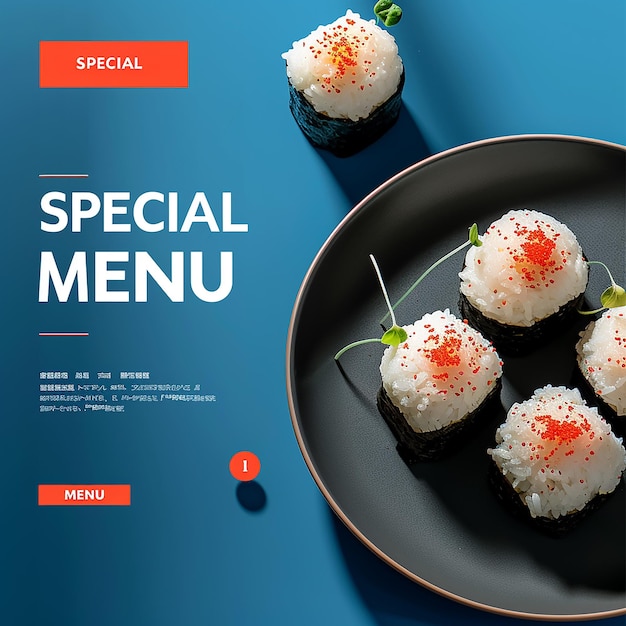 Photo sushi restaurant instagram post template