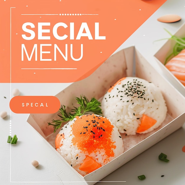 Photo sushi restaurant instagram post template