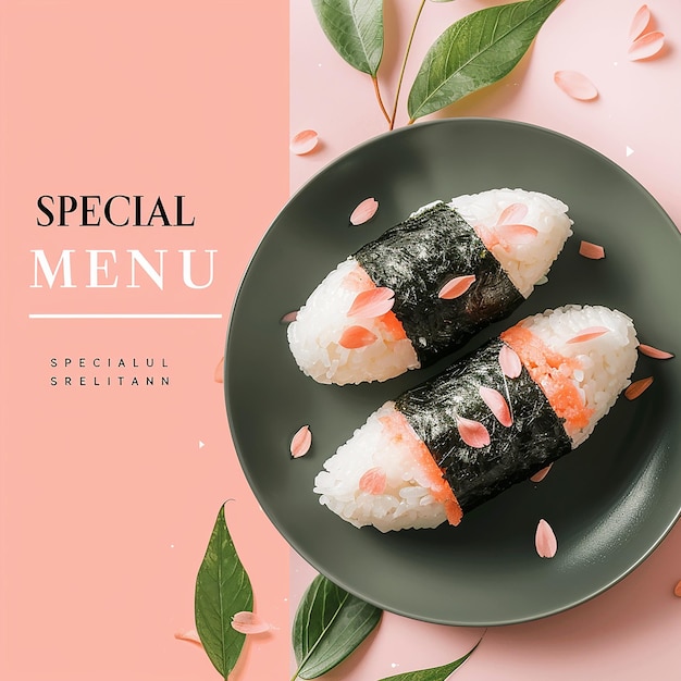 Photo sushi restaurant instagram post template