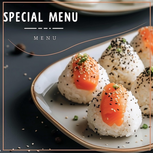 Photo sushi restaurant instagram post template