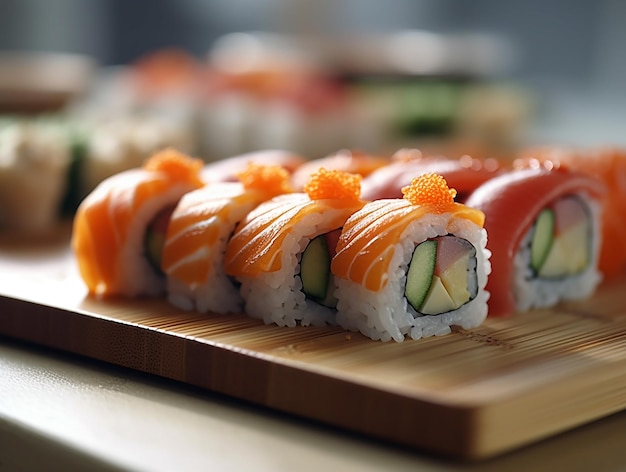 Sushi restaurant photo with a plate of sushi