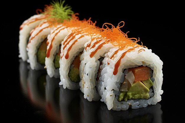 Sushi roll with salmon