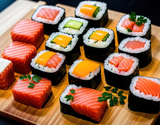 Sushi set assorted Generative AI