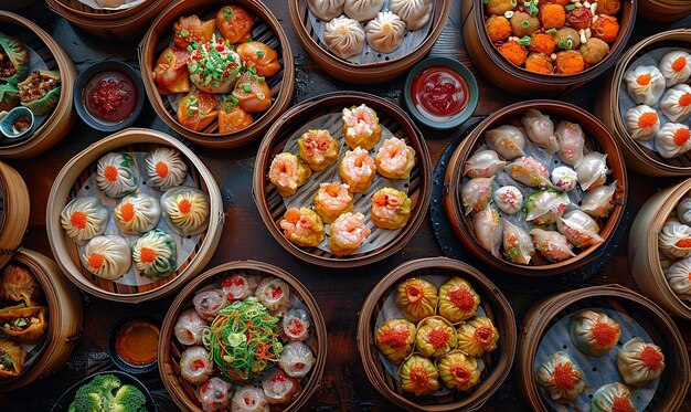 Photo sushi and sushi at a market