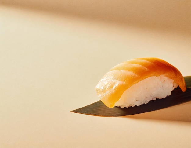 a sushi with a piece of sushi on it