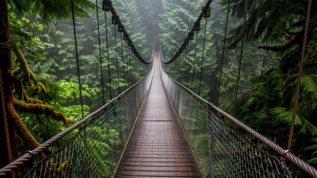 Suspension bridge walkway to the adventurous cross to the other side