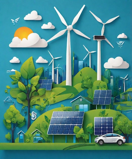 Photo sustainability and green energy illustrations