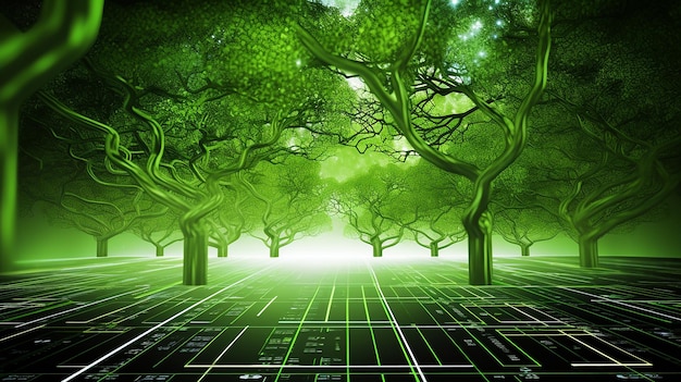 Sustainability IT Green IT computing concept Carbon free