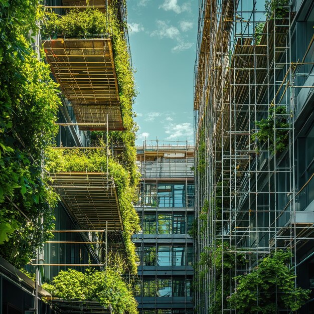 Sustainable Construction Site with Green Building Practices