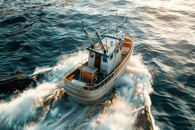 Sustainable fishing boat in action