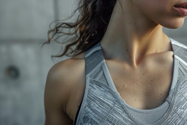 Sustainable Fitness Apparel CloseUp Recycled Fabric Texture Highlight