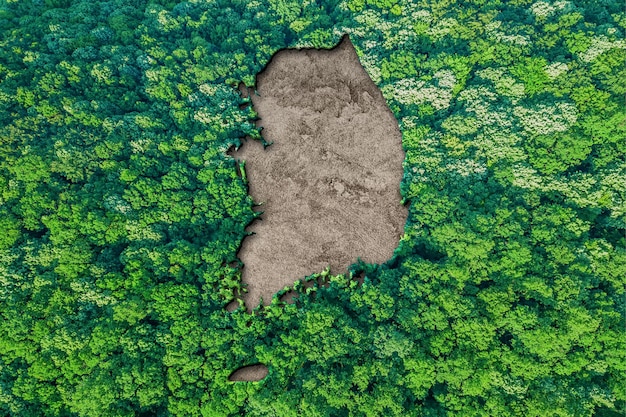 Sustainable habitat Map of South Korea, Environment concept