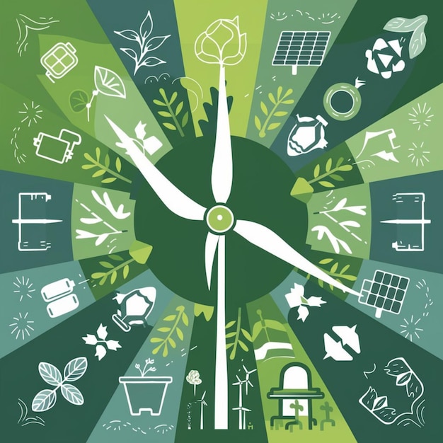 Photo sustainable living vector illustrations