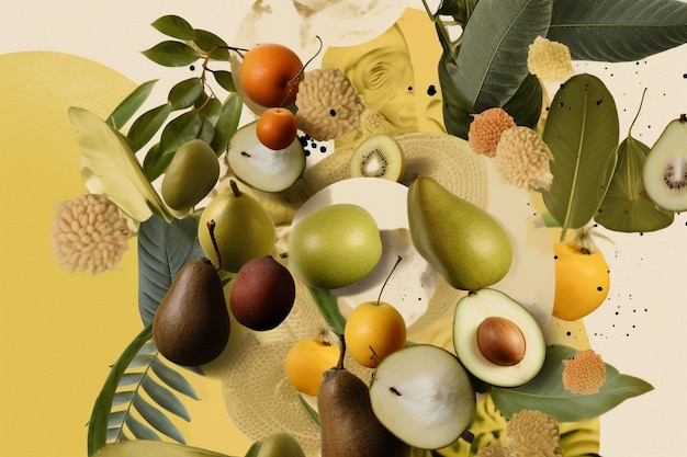 Sustainable natural skincare ingredients collage design