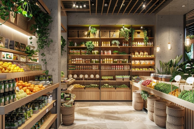 Sustainable retail store interior design with ecofriendly features