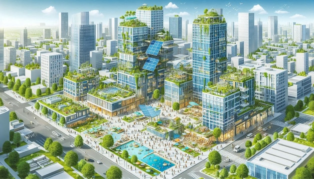 Sustainable Urban Living Illustration World Habitat Day Concept