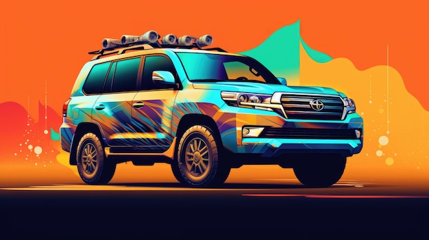 Suv Car HD 8K wallpaper background Stock Photographic Image