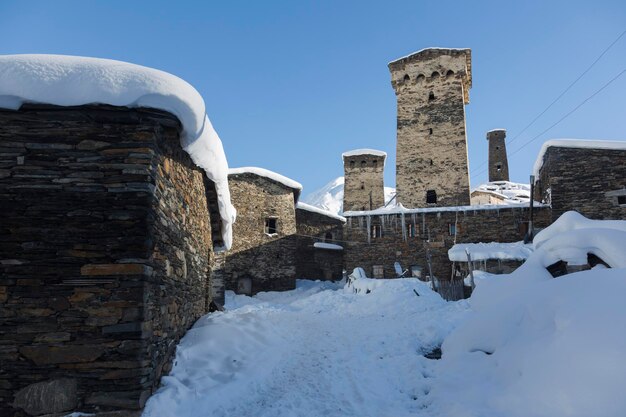 Svan Towers attached to residential houses were primarily built between the 9th and 12th centuries during the Georgian Golden Age Ushguli Georgia